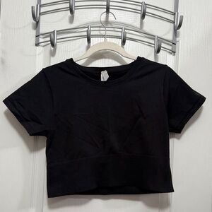 Offline by Aerie Cropped top Stretchy Shirt Women L Black Classic Dance athletic